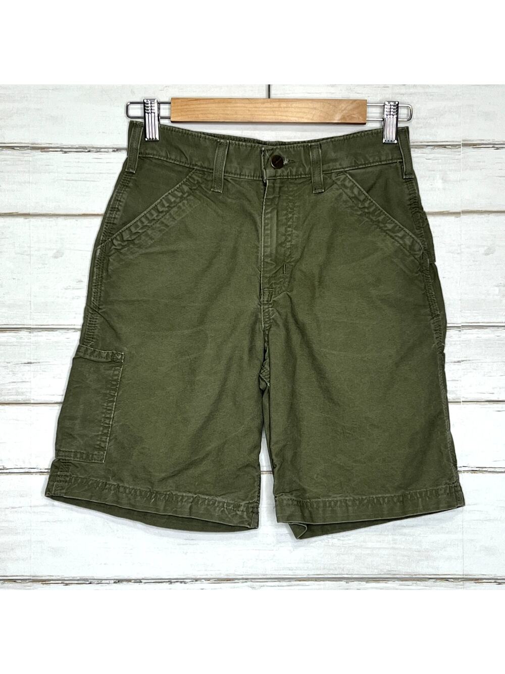 Carhartt Olive Green Cargo Shorts Boys Size 12